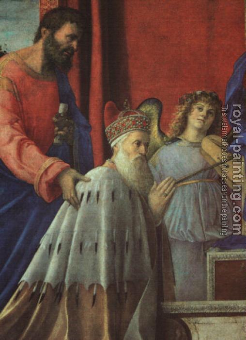 Giovanni Bellini : The Doge Barbarigo, St. John, and Musician Angels (detail)
